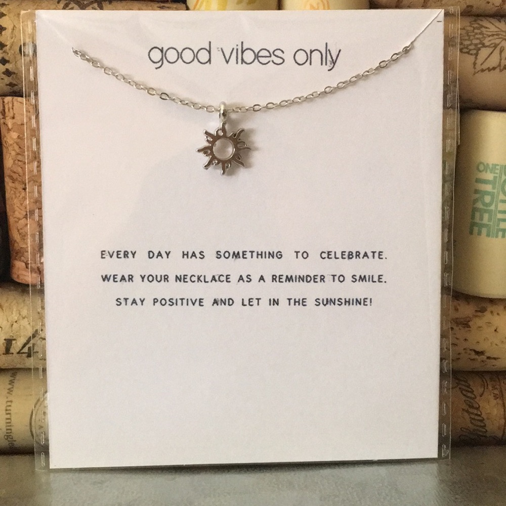 2/$15 Necklaces ☀️ NWT Silver Good Vibes O…